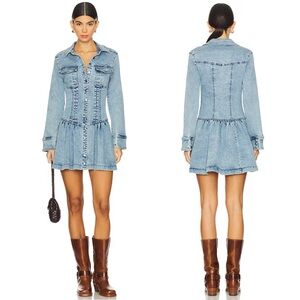 shona joy ackley puff sleeve mini dress Shona Joy Otis Square Neck Mini Dress in Baby Blue